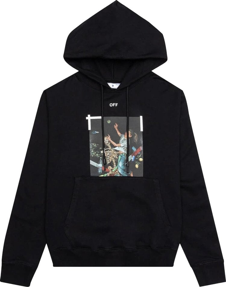 Худи Off-White Pascal Print Slim Hoodie 'Black/White', черный - фото