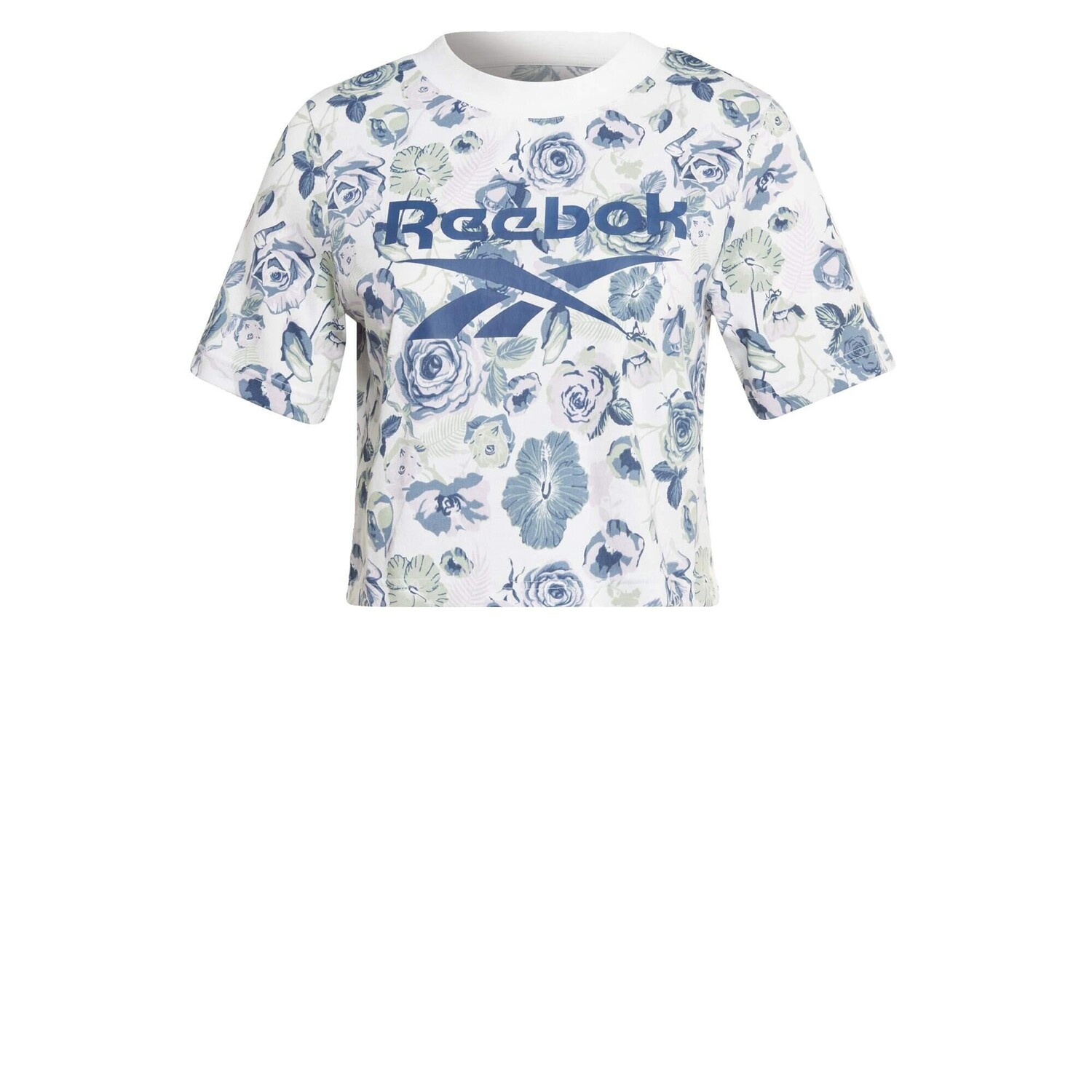 

Укороченная футболка Reebok Identity с цветочным принтом, белый