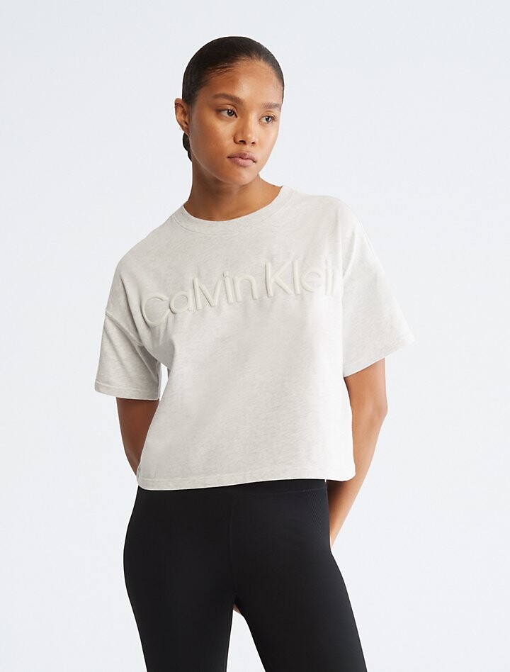 

Футболка с круглым вырезом с логотипом Performance Puff Calvin Klein, Черный