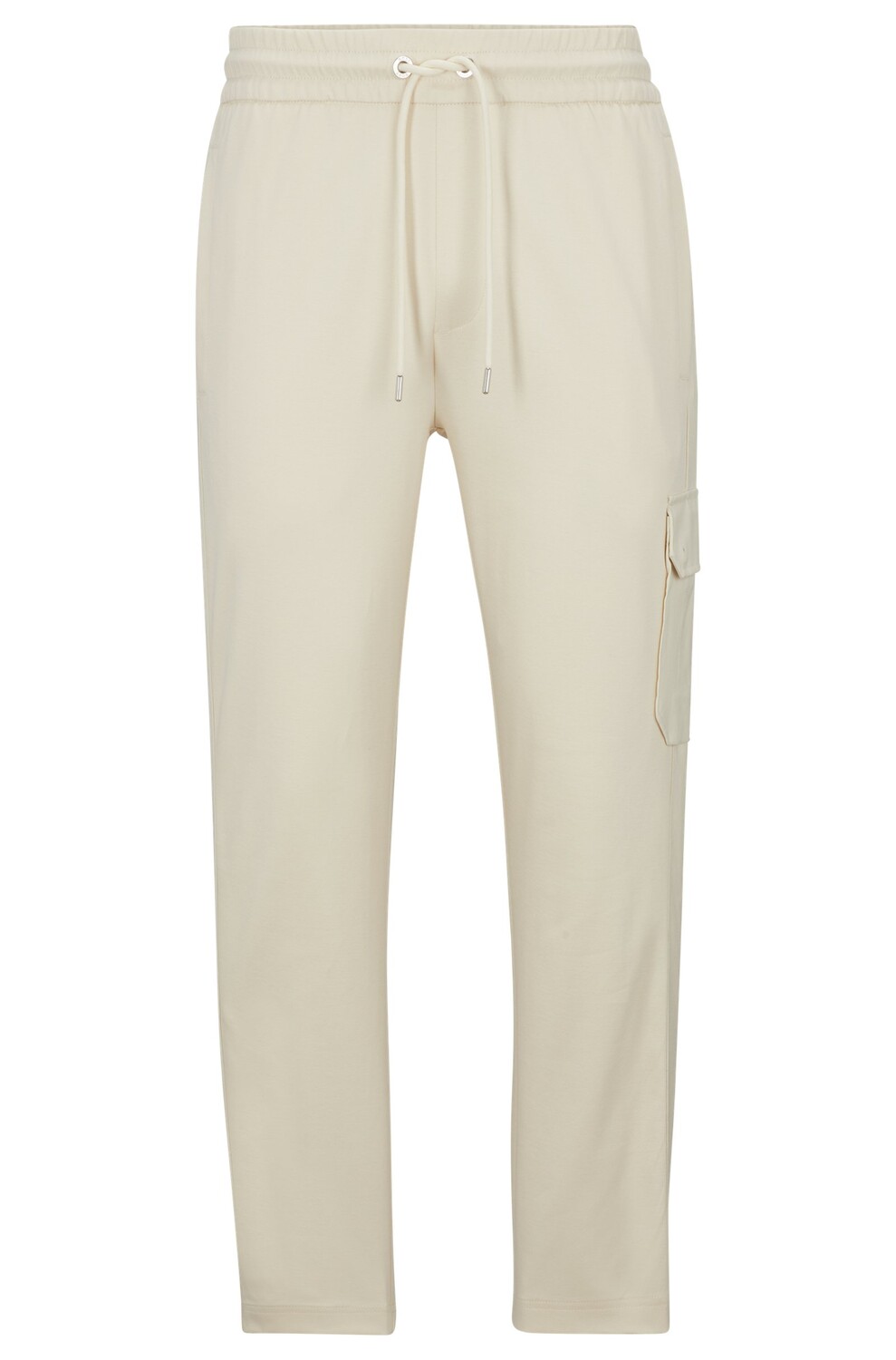 

Брюки Boss Mercerized-cotton Tracksuit With Insert Details, кремовый
