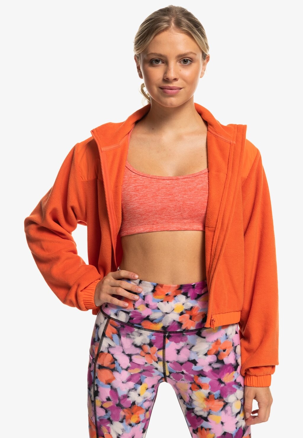 Толстовка Roxy КУРТКА НА МОЛНИИ WAVES OF WARMTH, цвет tigerlily утилита короткая stoic цвет tigerlily