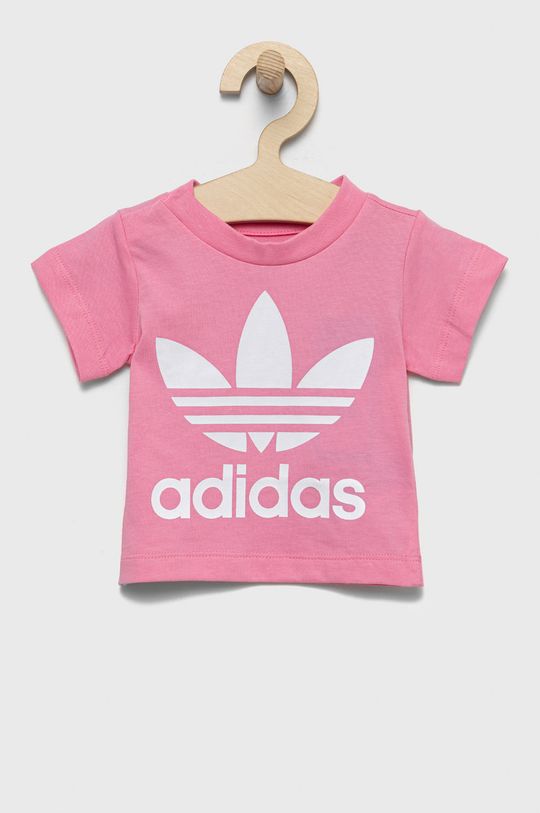 Детская хлопковая футболка adidas Originals, розовый adidas originals детская хлопковая футболка белый
