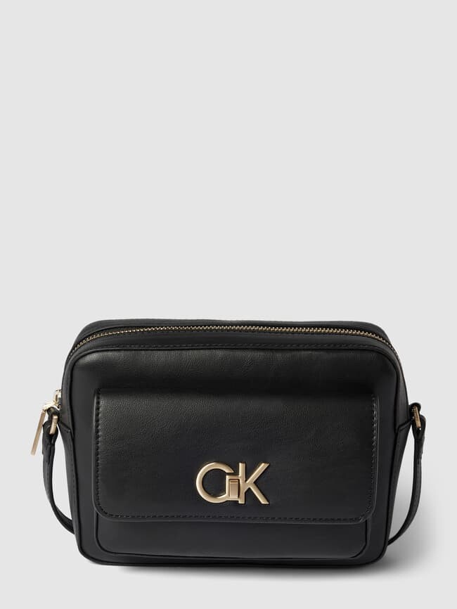 

Сумочка с аппликацией этикетки, модель RE-LOCK Calvin Klein, черный