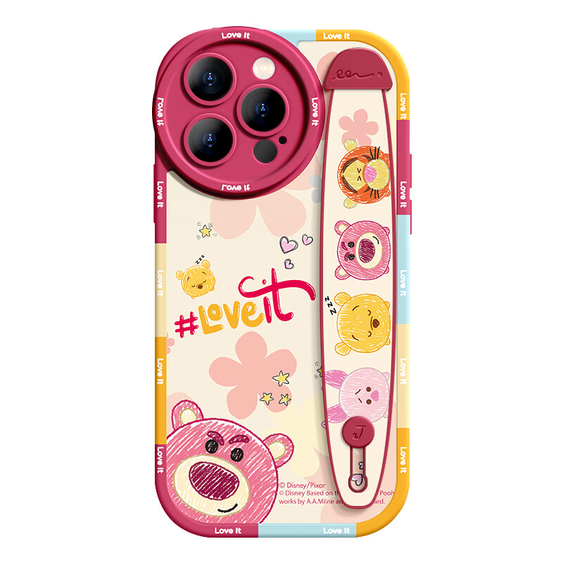 

Чехол для телефона Super Mouse Strawberry Bear Series, Sakura Powder Probe JudyWristband Holder丨Round lens