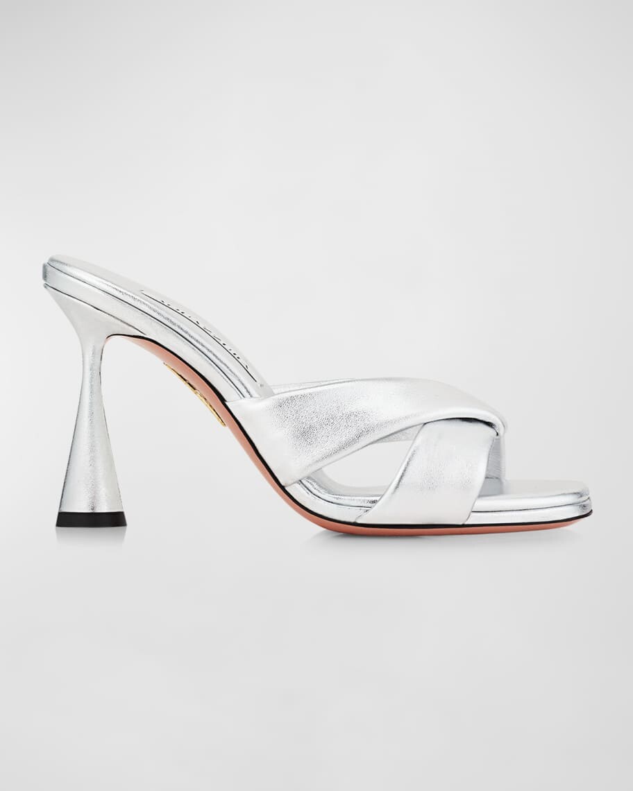 

Металлизированные сандалии без задника Amore Crisscross Aquazzura