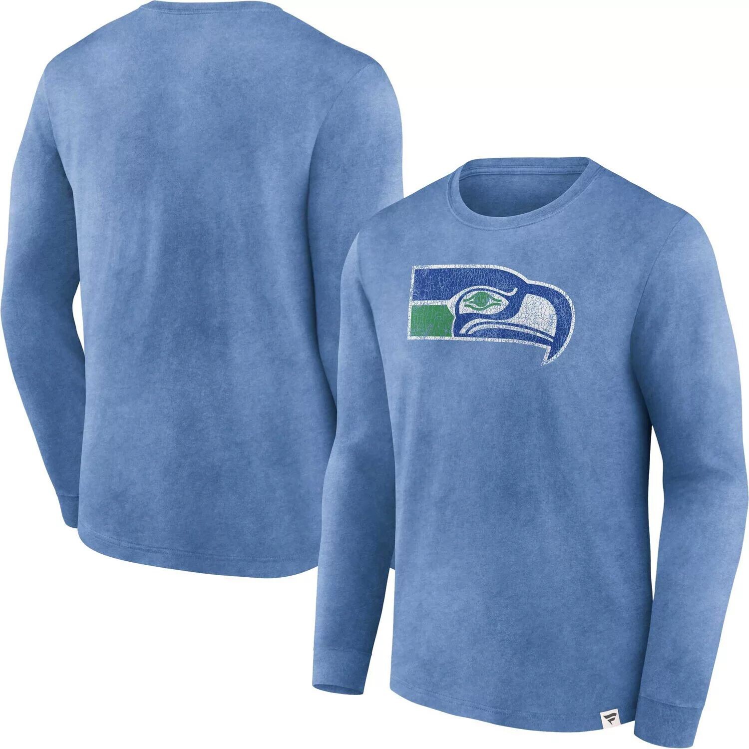 

Мужская потертая футболка с длинными рукавами и фирменным логотипом Heather Royal Seattle Seahawks Fanatics