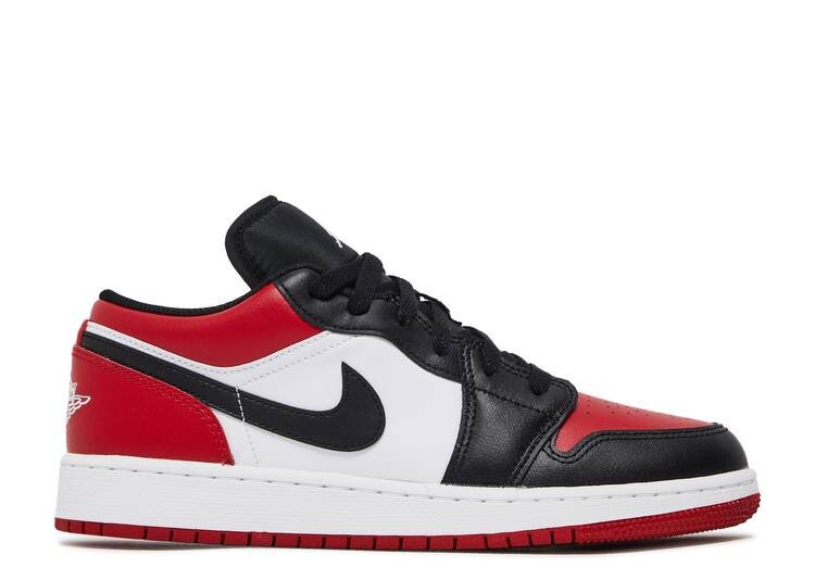 

Кроссовки AIR JORDAN 1 LOW GS 'BRED TOE', красный