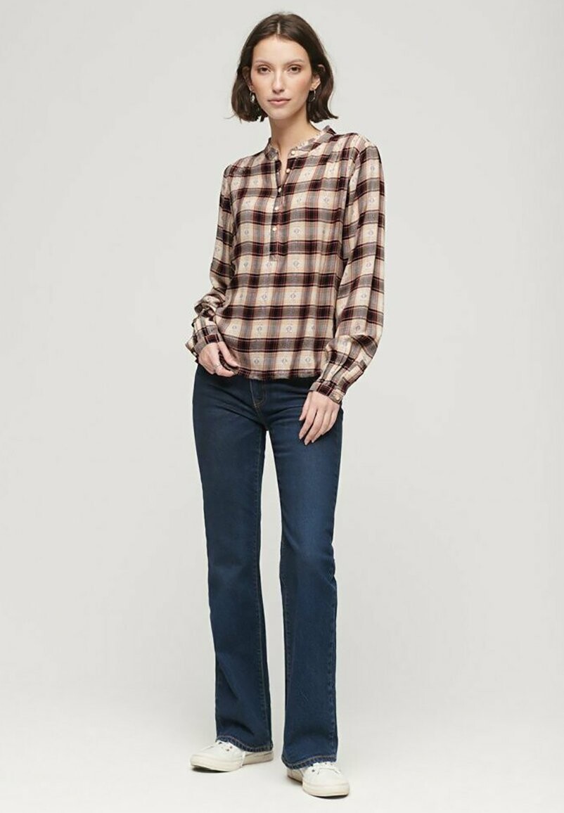 

Блузка Superdry LONG SLEEVE CHECK, цвет jacquard red check