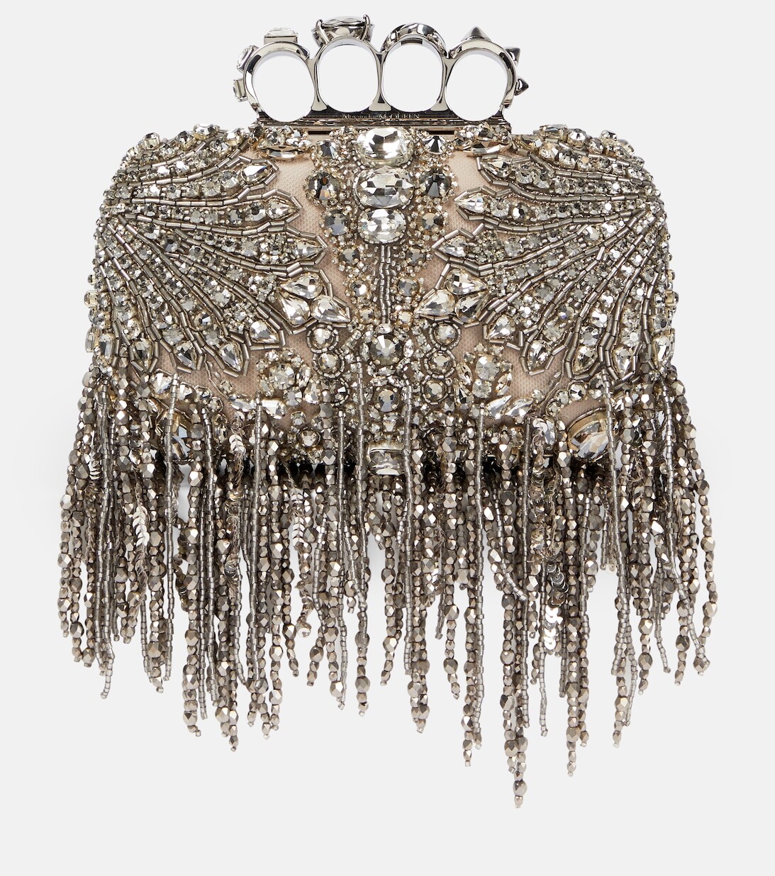 

Клатч с декором Exploded Victorian Jewel Knuckle Alexander McQueen, серебряный