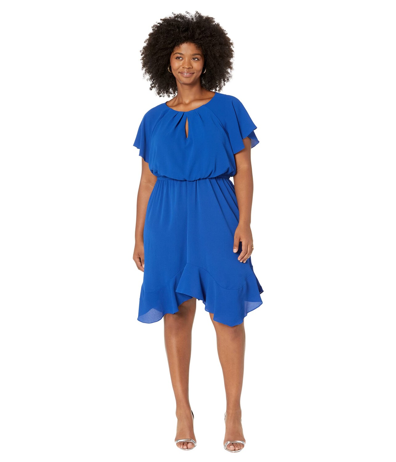 

Платье London Times, Plus Size Pleated Keyhole Jewel Neck Elastic Waist Dress