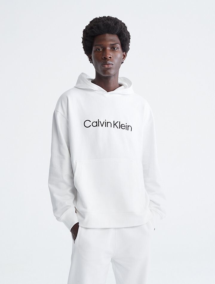 

Толстовка с логотипом Standard Fit свободного кроя Calvin Klein, белый