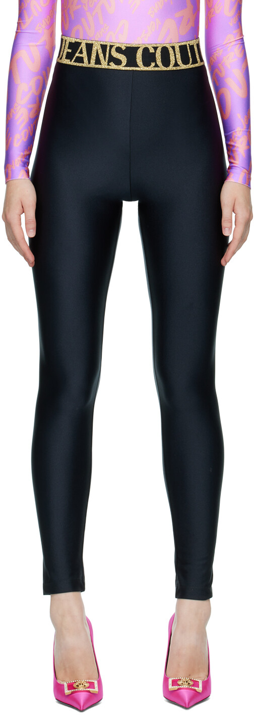 

Черные нейлоновые леггинсы Versace Jeans Couture