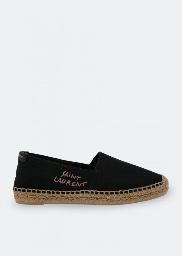 Эспадрильи SAINT LAURENT Canvas espadrilles, черный сумка тоут из хлопка и льна рив гош saint laurent черный