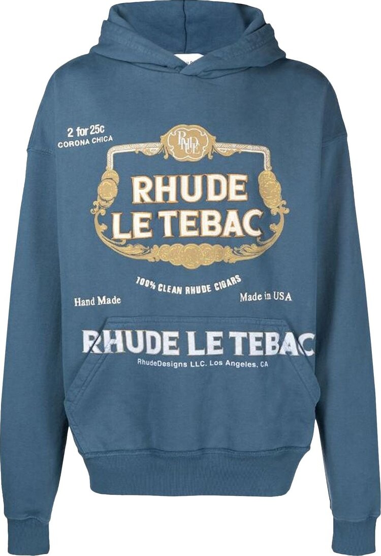 

Худи Rhude Le Tebac Hoodie 'Slate', серый