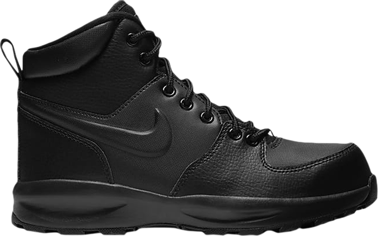 Ботинки Nike Manoa Leather GS 'Triple Black', черный