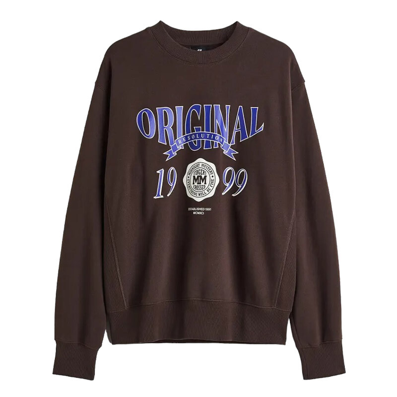 

Свитшот H&M Original Resolution Oversized Fit, коричневый