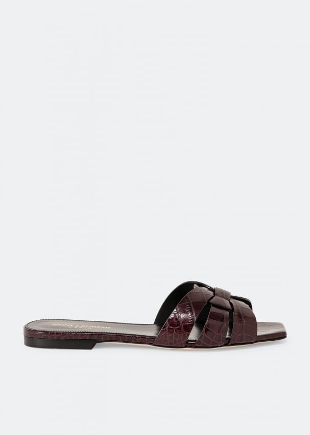

Сандалии SAINT LAURENT Tribute flat sandals, бордовый