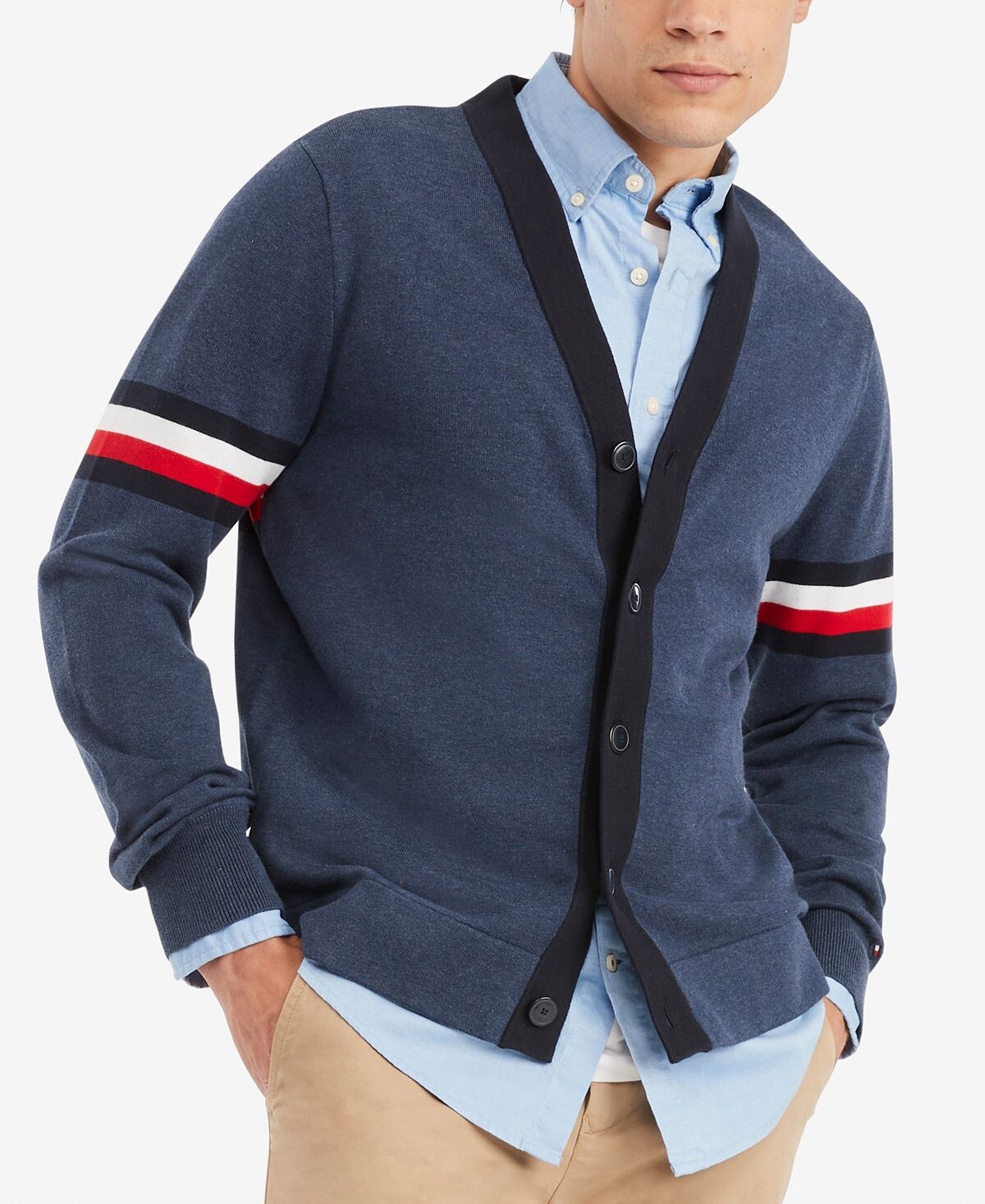 

Мужской кардиган bill signature в полоску с цветными блоками Tommy Hilfiger, мульти