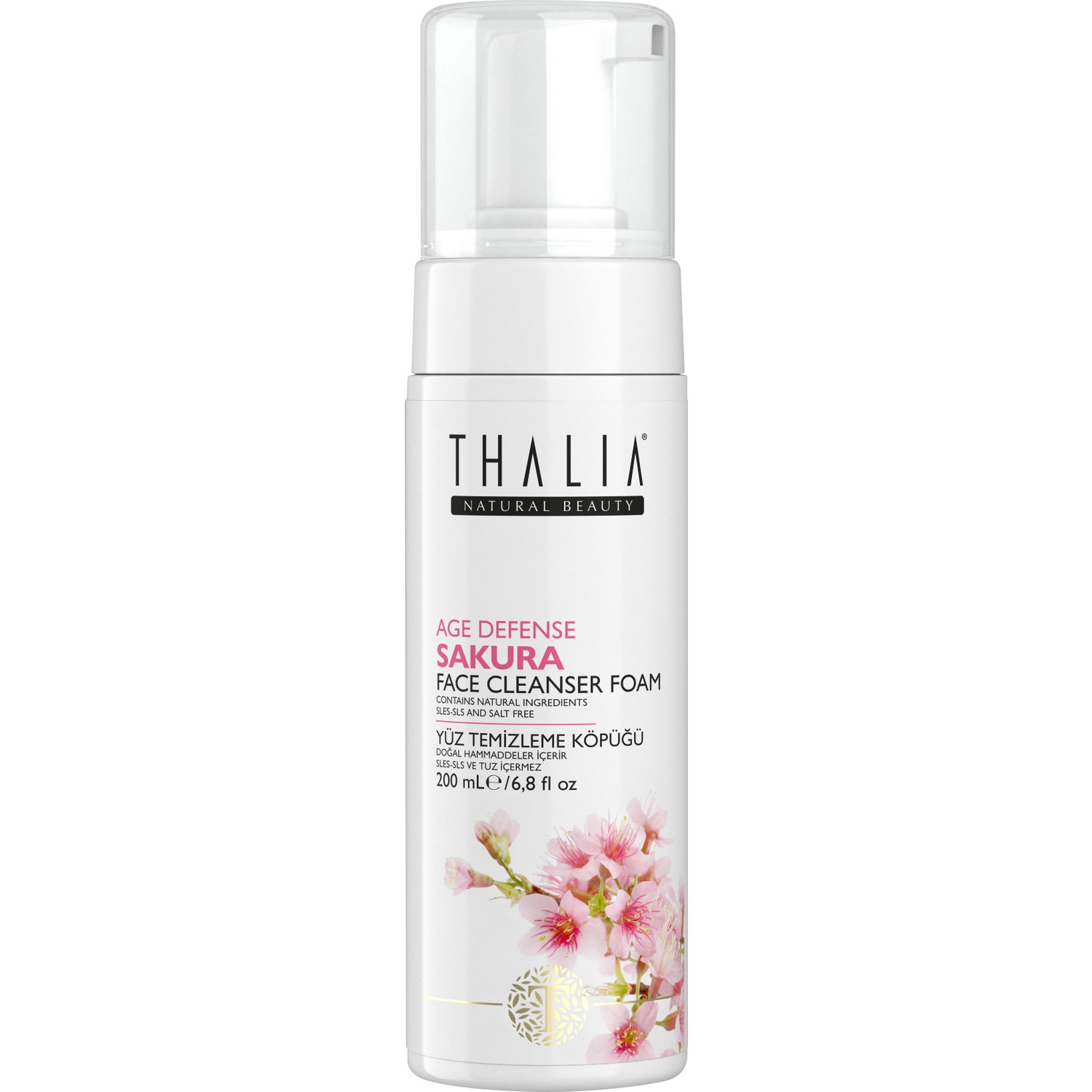 Пенка для умывания Thalia с экстрактом сакуры, 200 мл антивозрастное мыло с ароматом сакуры thalia natural beauty age defense sakura soap