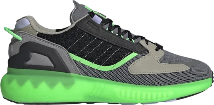 кроссовки adidas originals zx 1000 unisex feather grey grey four semi screaming green Кроссовки Adidas ZX 5000 'Grey Screaming Green', серый