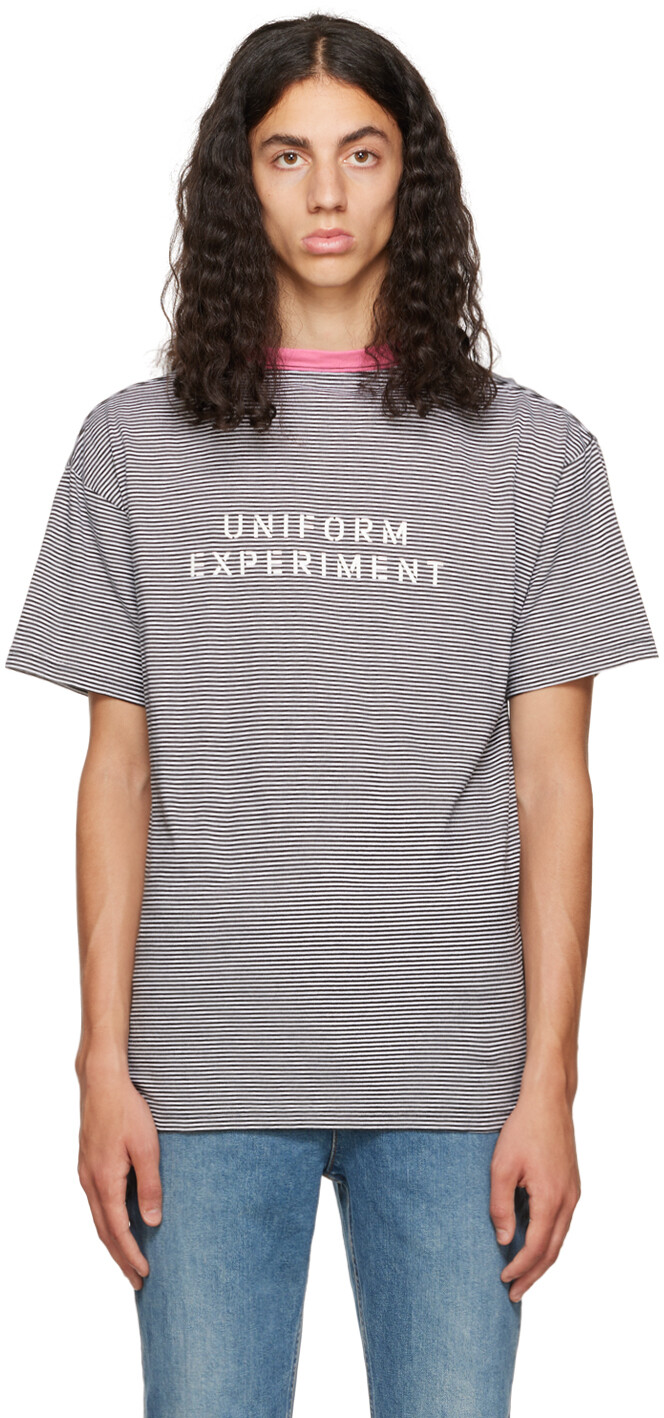 

Черно-белая полосатая футболка Uniform Experiment