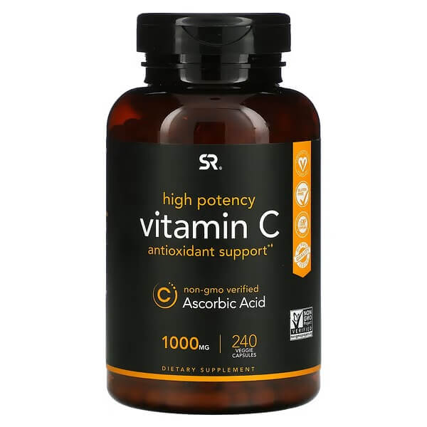 Витамин С Sports Research 1000 мг, 240 капсул