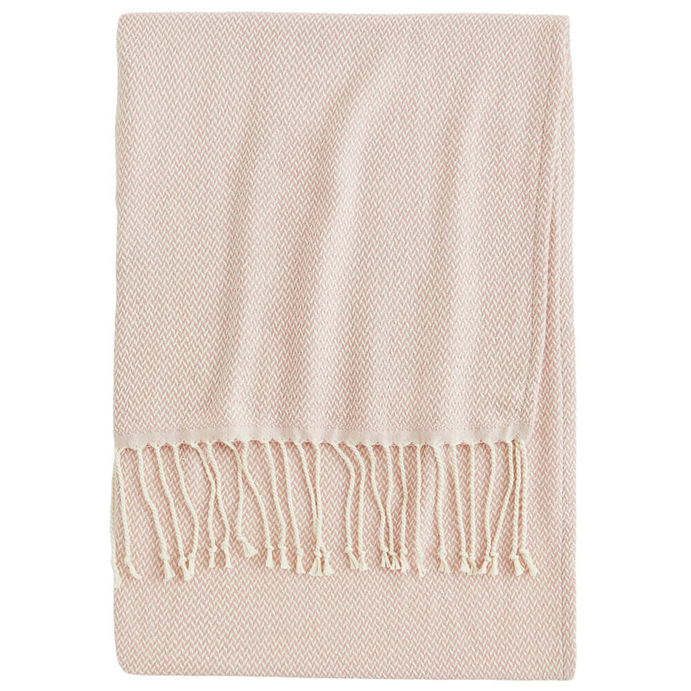 

Плед H&M Home Patterned Jacquard-weave, бежево-розовый