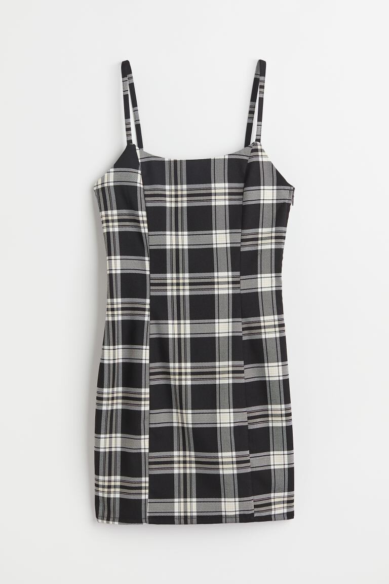 

Приталенное платье H&M, черный/белый в клетку