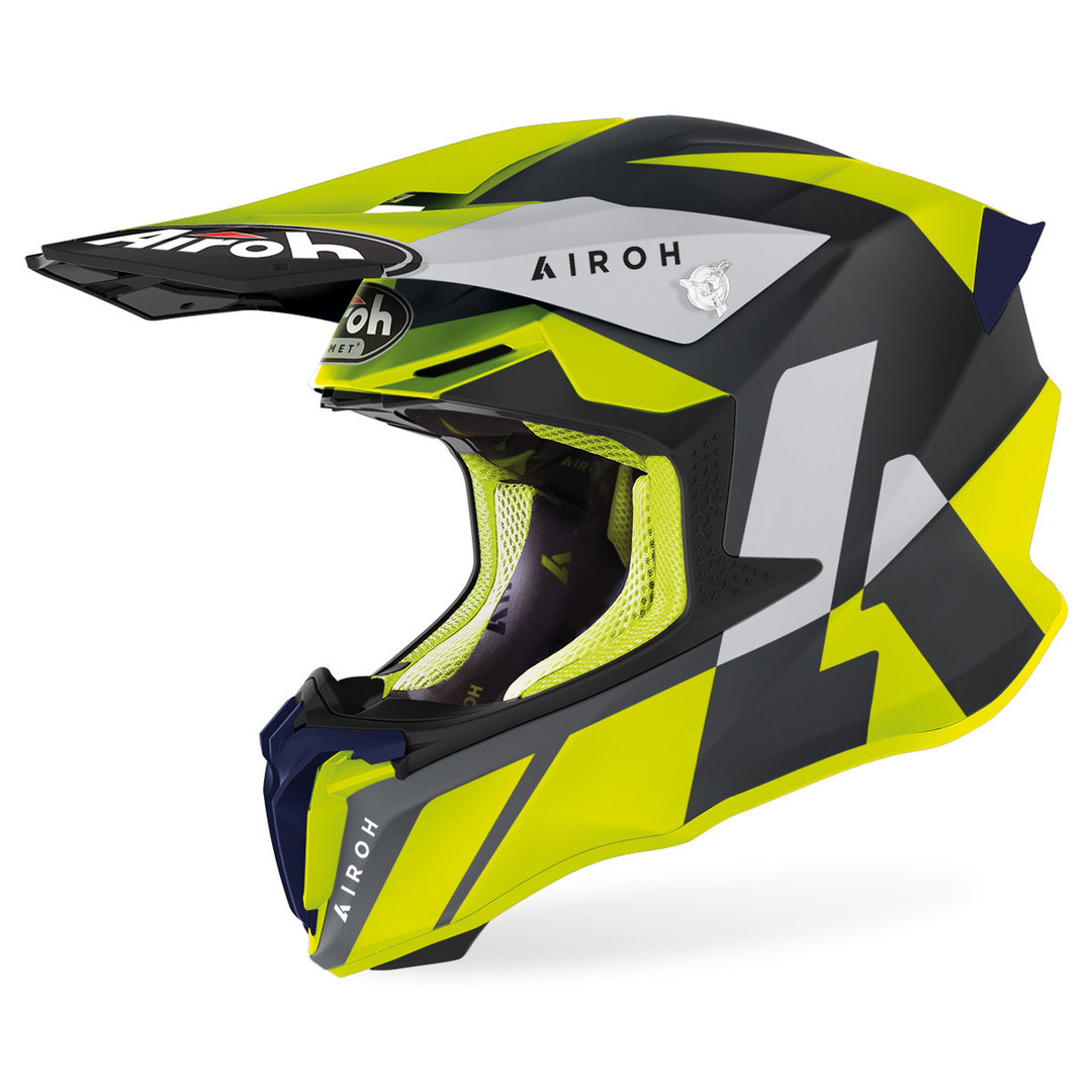 Шлем Airoh Twist 2.0 Lift для мотокросса, черный/желтый шлем для мотокросса blade race div fxr черный желтый красный