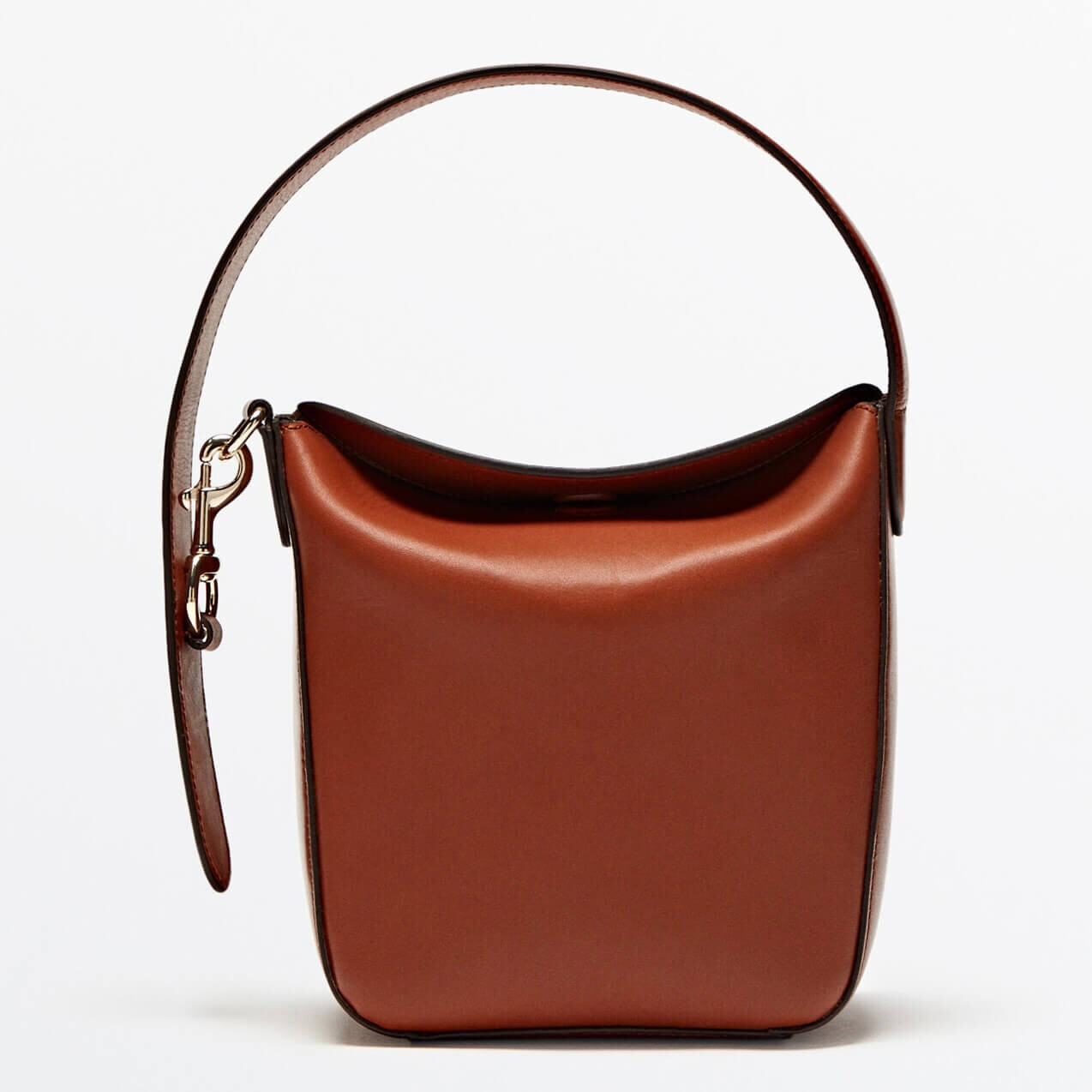 

Мини-сумка Massimo Dutti Shoulder Bucket, коричневый