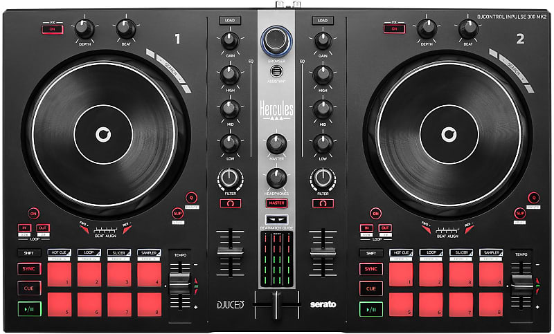 Hercules DJ DJControl Inpulse 300 mk2 2-канальный DJ-контроллер AMS-DJC-INPULSE-300-MK2 ди джей контроллер hercules dj control inpulse 300