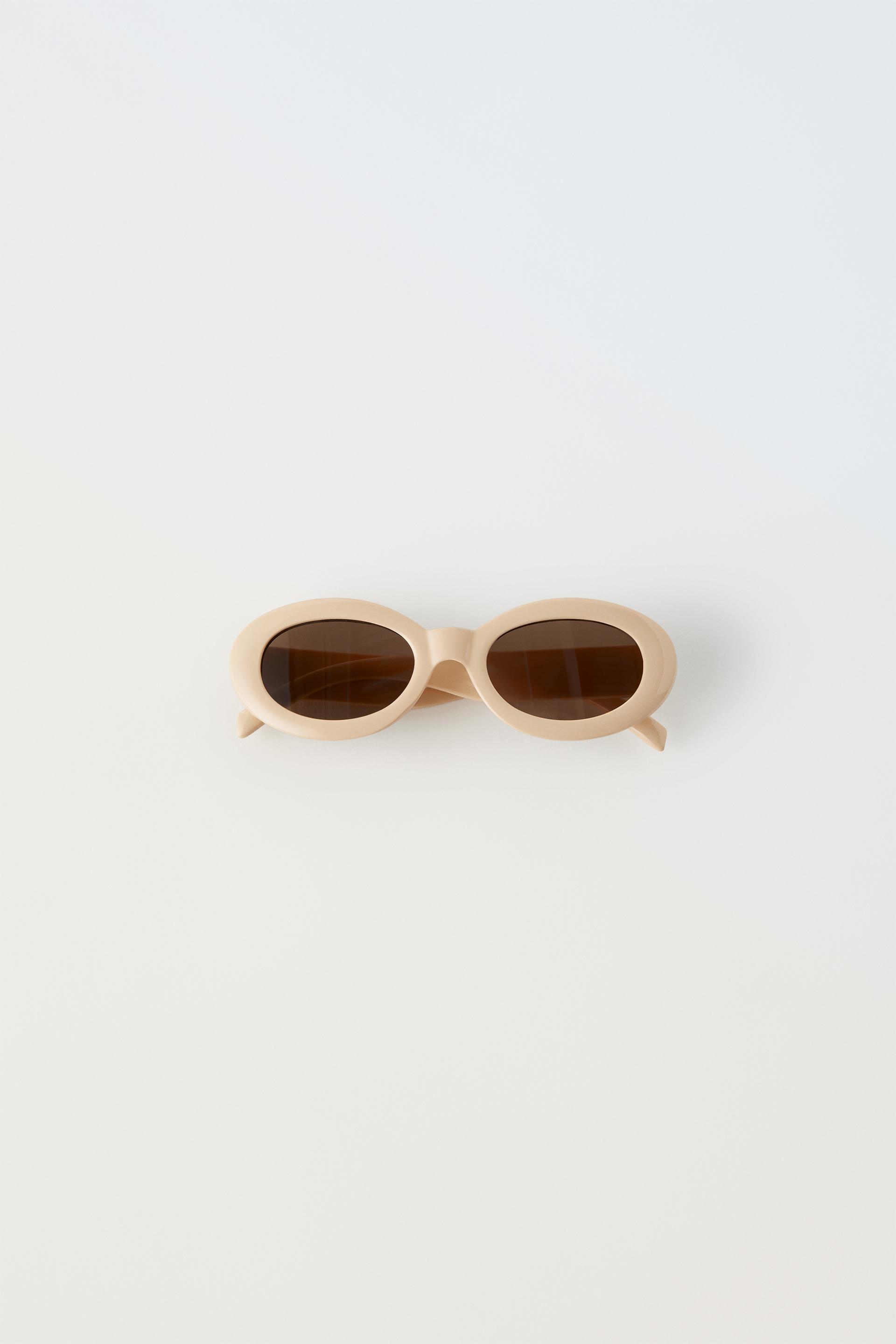 Детские солнцезащитные очки Zara Oval Resin Frame, кремовый солнцезащитные очки zara oval серый