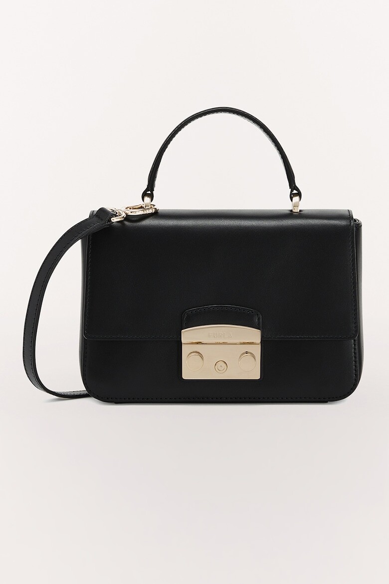 

Кожаная сумка через плечо Metropolis со съемным ремешком Furla, черный
