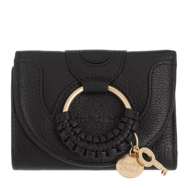 Кошелек compact wallet leather See By Chloé, черный