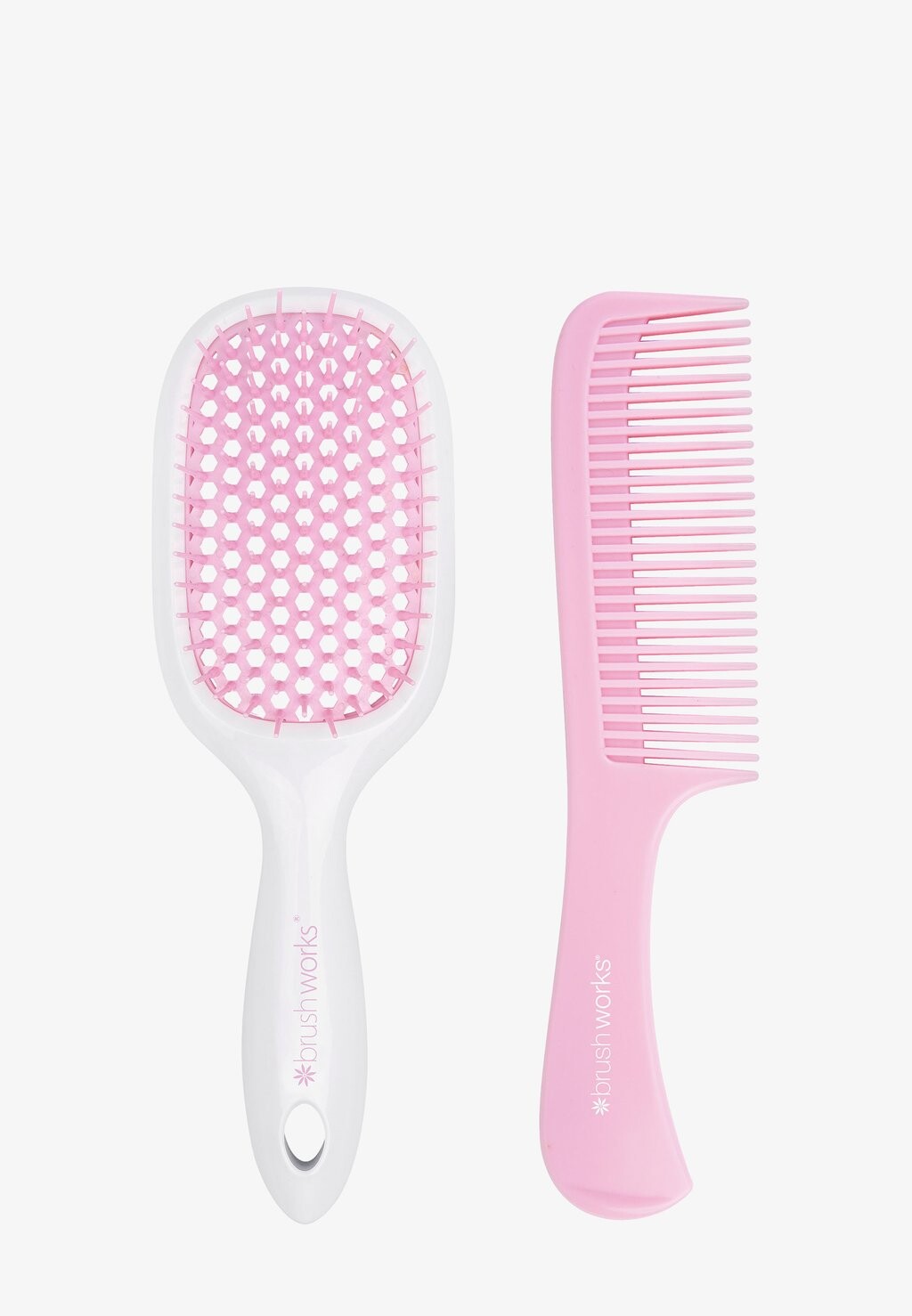 

Набор для волос Brushworks Blowdry Brush And Comb Brushworks, цвет pink & white