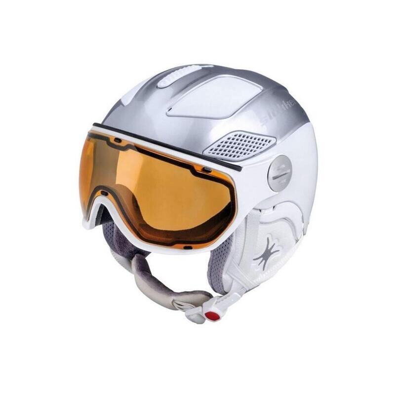 

Шлем Slokker женский с козырьком RAIDER FREE Silver White