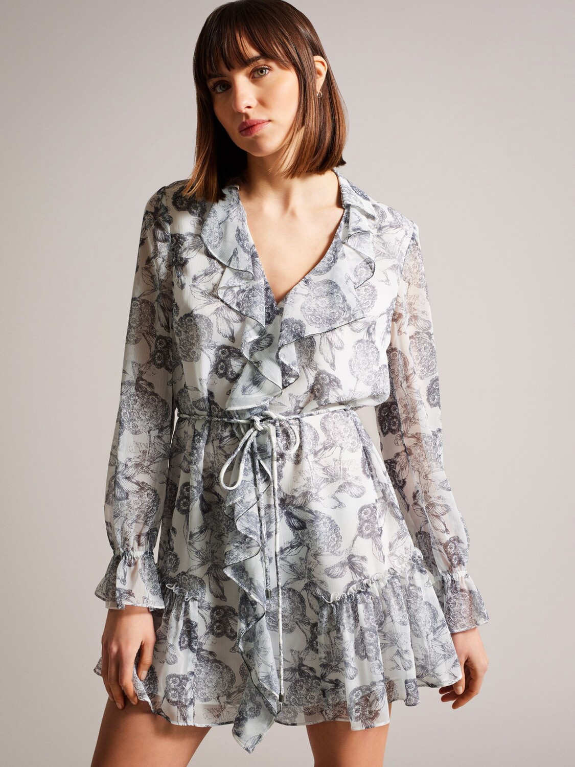 

Мини-платье с рюшами Ted Baker Georgii, разноцветный
