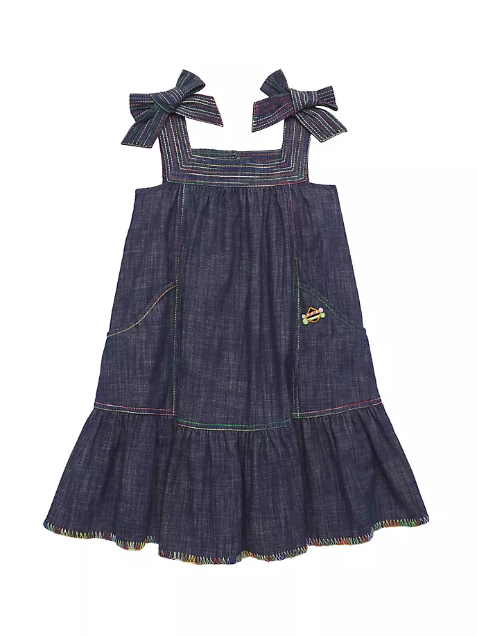 цена Легкое джинсовое платье для маленьких девочек и девочек Zimmermann Kids, цвет monsoon