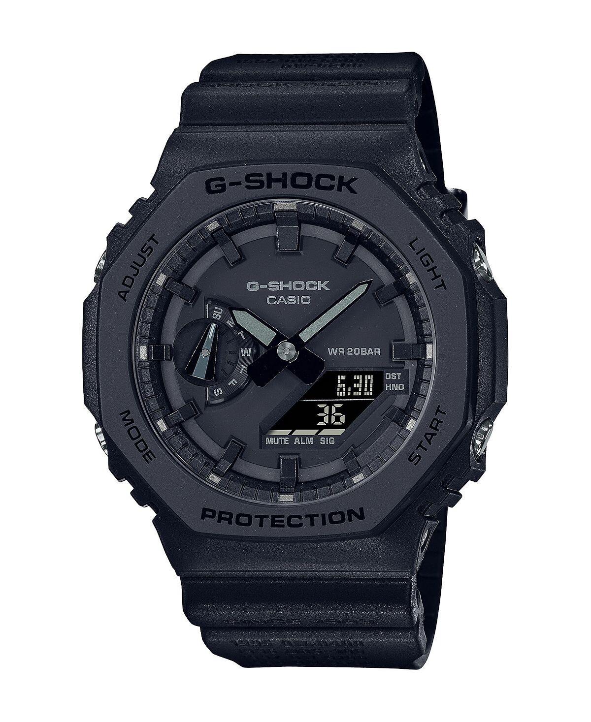 

Мужские аналоговые цифровые часы из черной смолы 45,4 мм, GA2140RE-1A G-Shock