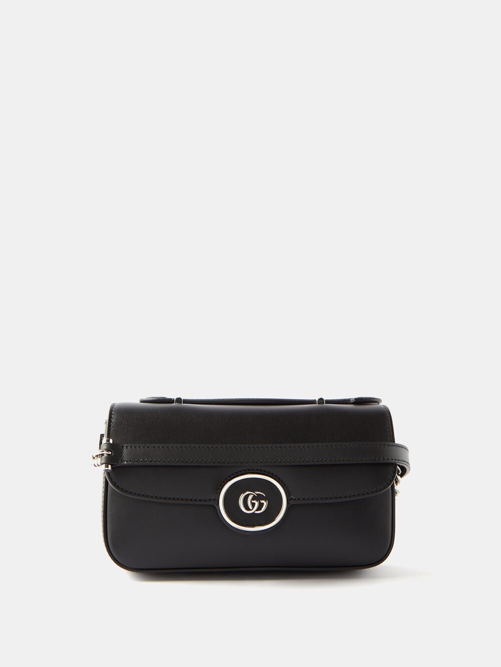 

Маленькая кожаная сумка на плечо gg marmont Gucci, черный
