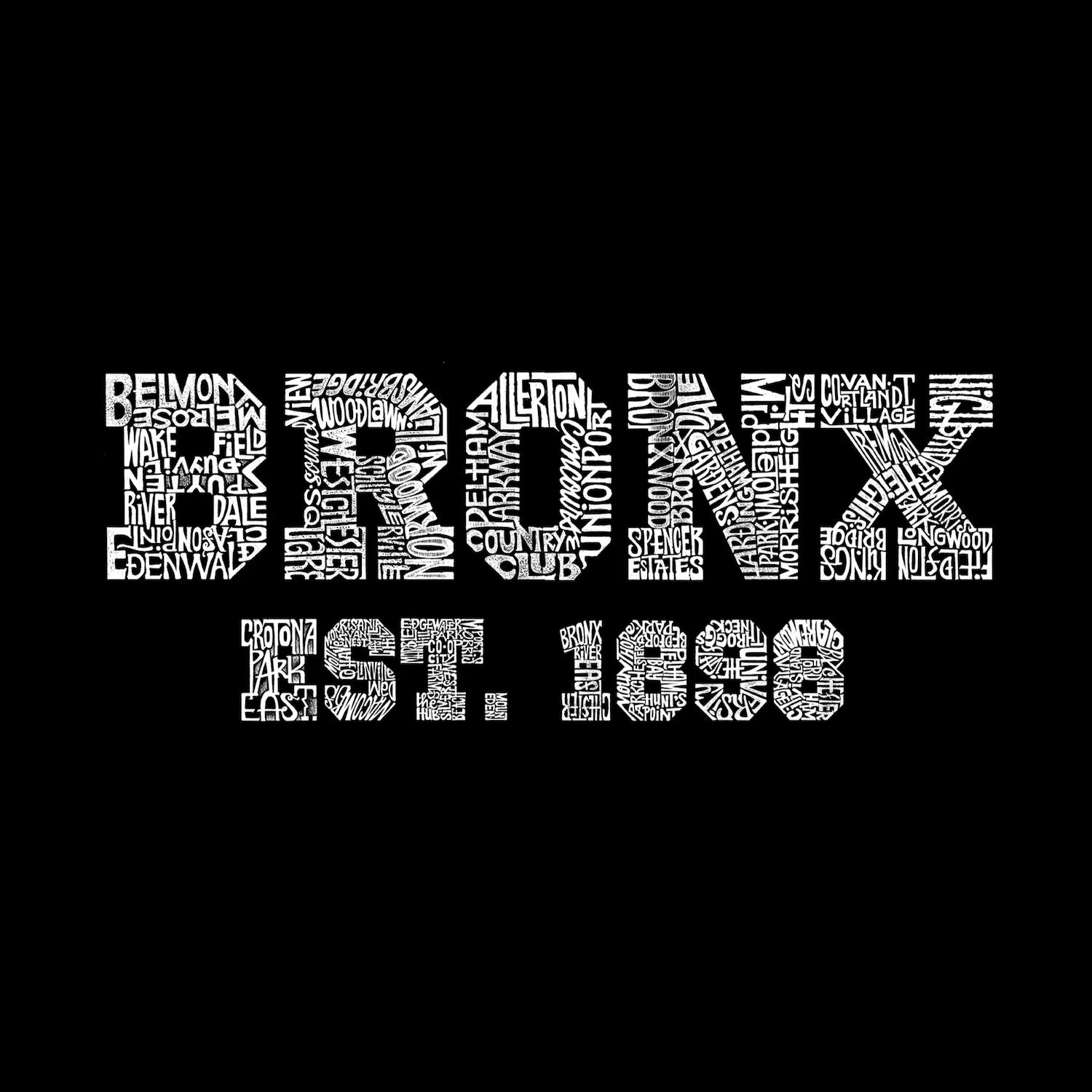 Bronx Neighborhoods — мужская футболка с рисунком Word Art LA Pop Art, черный мужская футболка реглан с надписью bronx neighborhoods la pop art серый