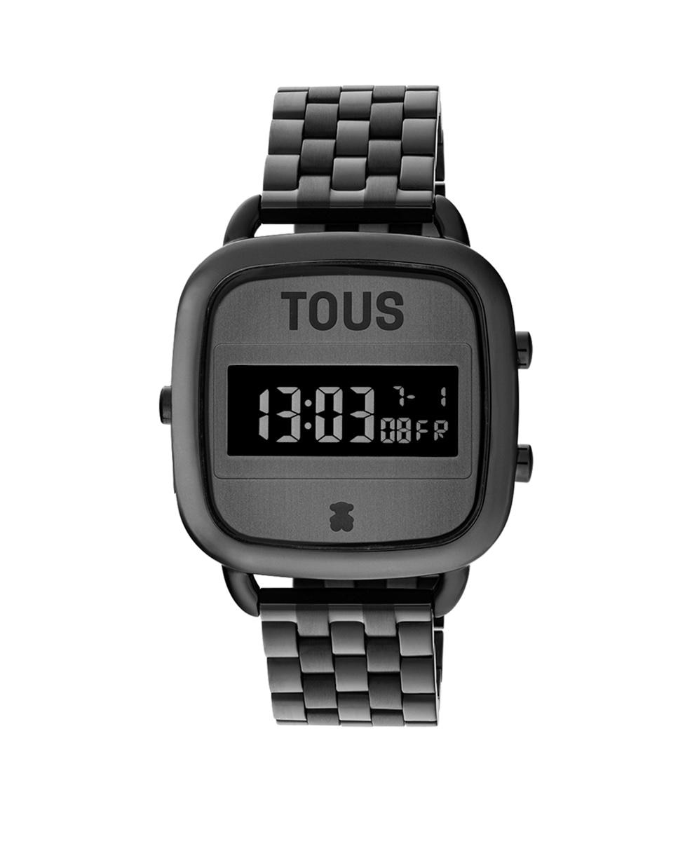 Цифровые женские часы D-Logo со стальным браслетом черного цвета с IP-адресом Tous, серый