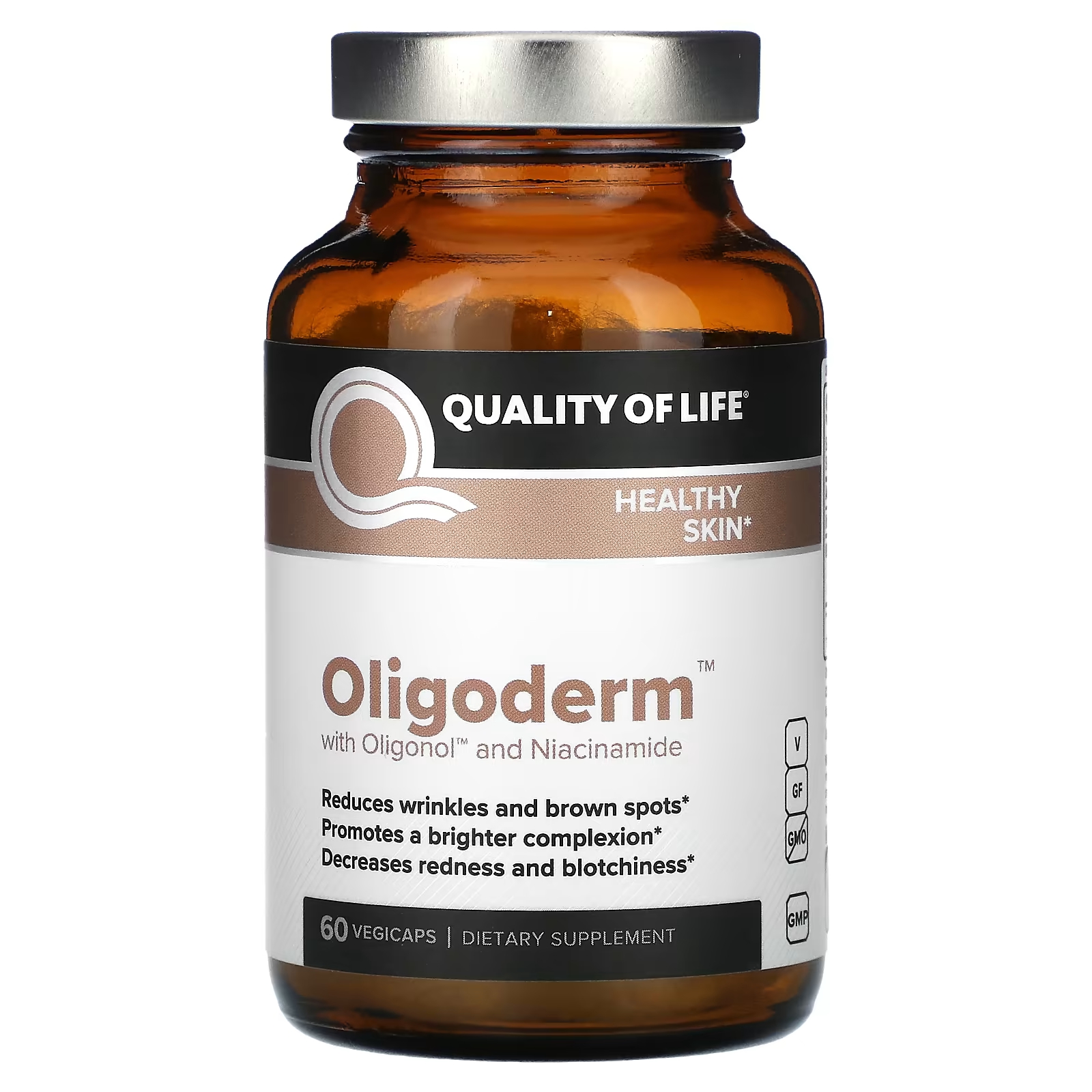 Олигодерм Quality of Life Labs с олигонолом и ниацинамидом, 60 растительных капсул quality of life labs cartiflex 60 капсул