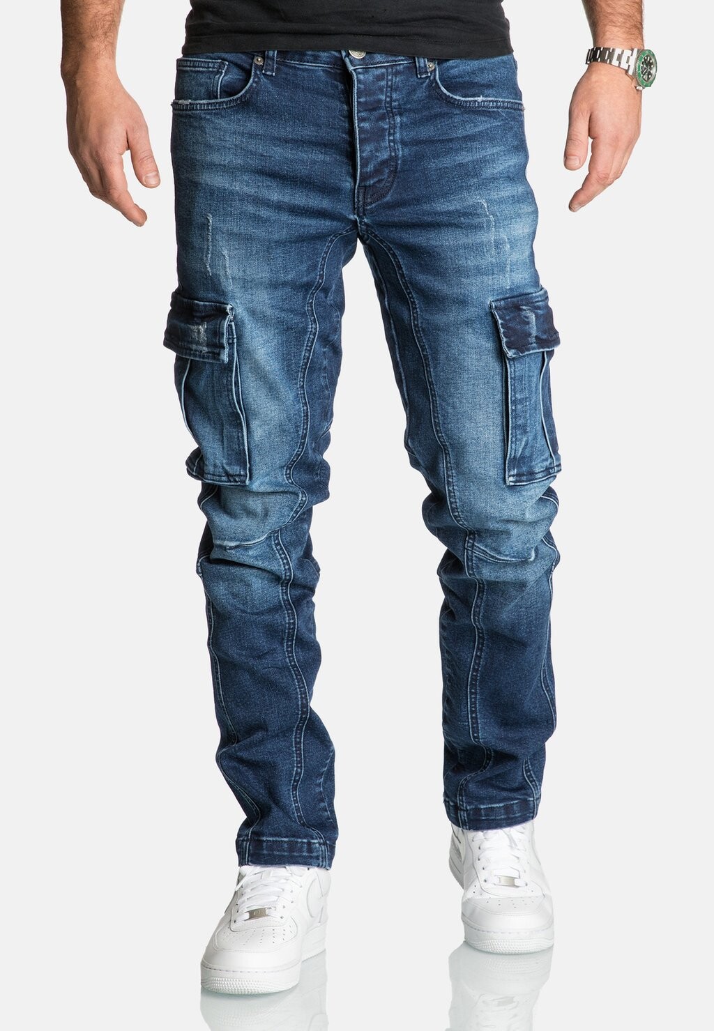 

Джинсы свободного кроя JOGGER STRETCH A S Humy, темно-синий