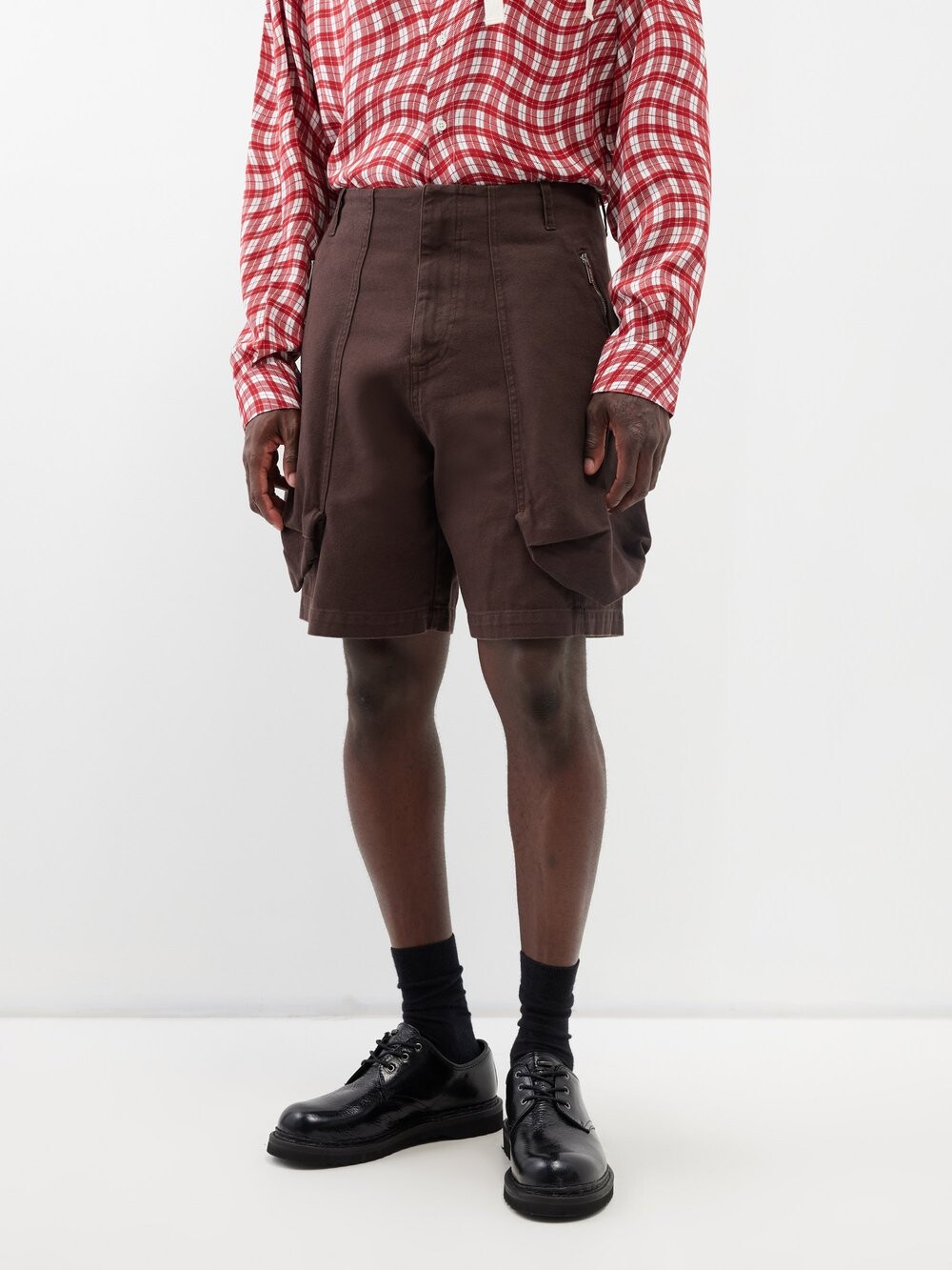 

Шорты карго из хлопкового полотна с круассаном Jacquemus, коричневый