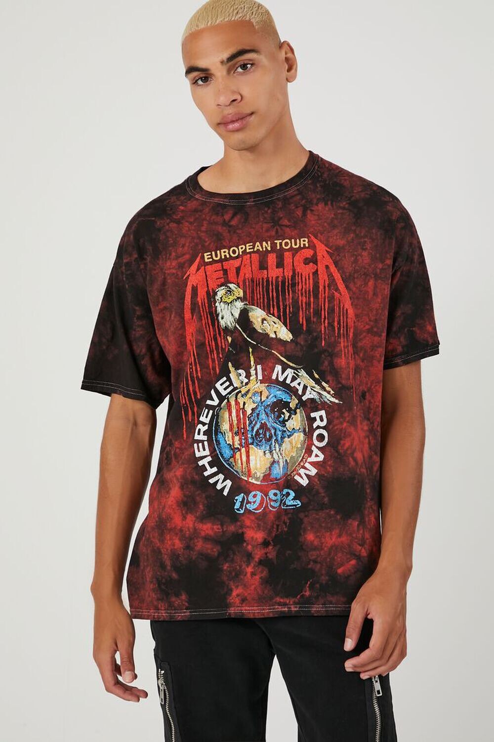 

Футболка с рисунком Tie-Dye Metallica Forever 21, черный