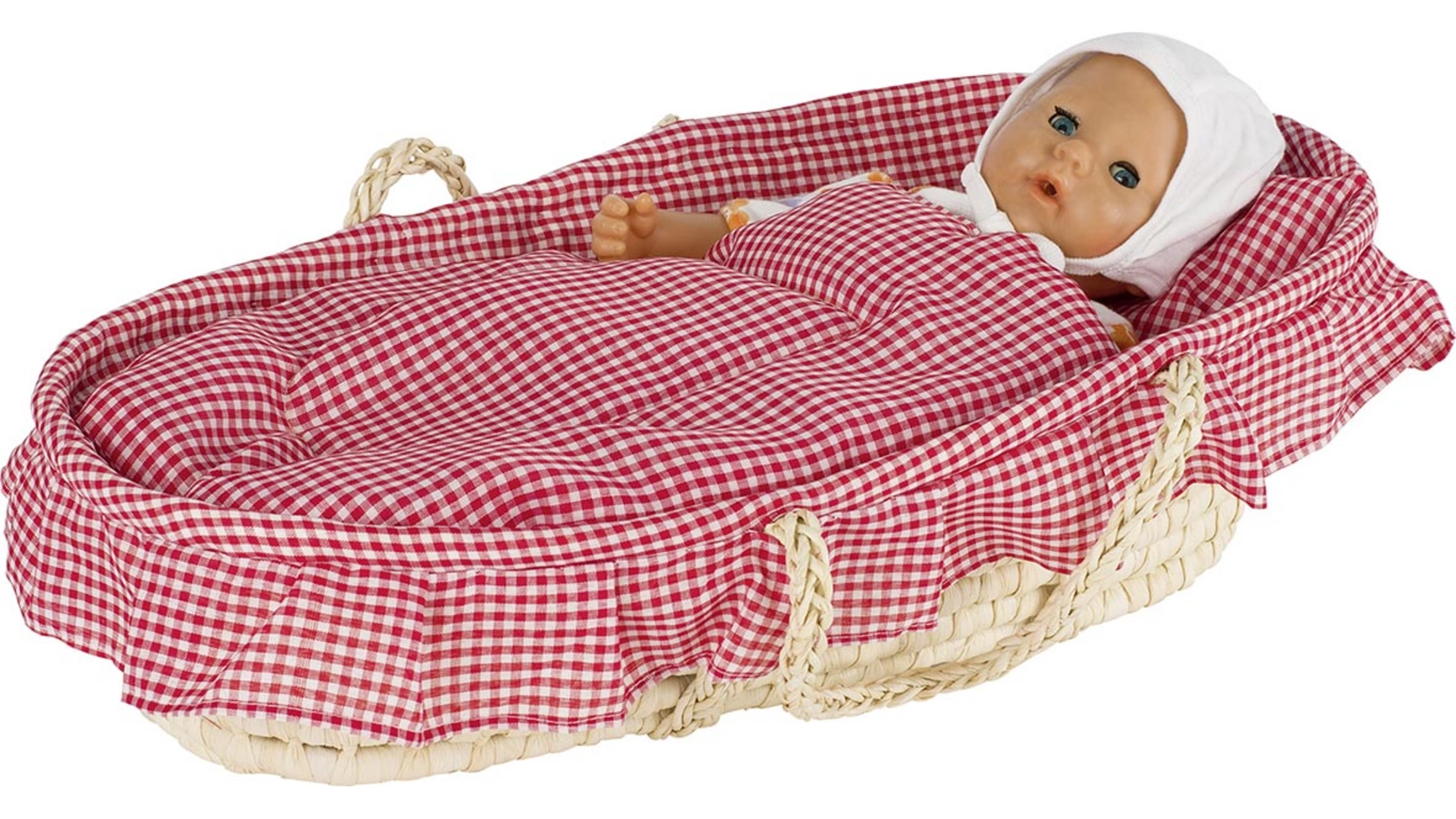 Goki Корзина для переноски куклы с постельным бельем