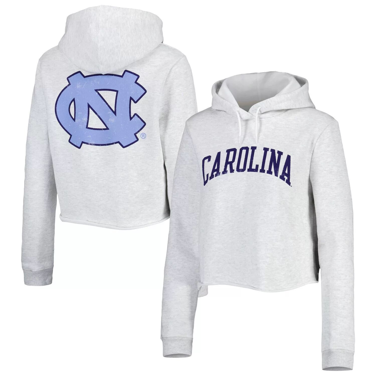 

Женская лига студенческой одежды Ash North Carolina Tar Heels 2-Hit 1636 Укороченный пуловер с капюшоном