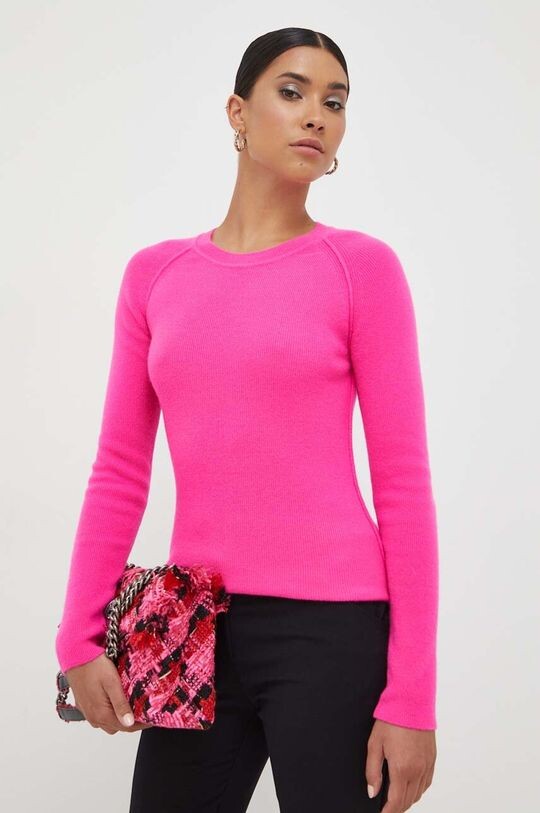 

Свитер из смесовой шерсти Pinko, розовый