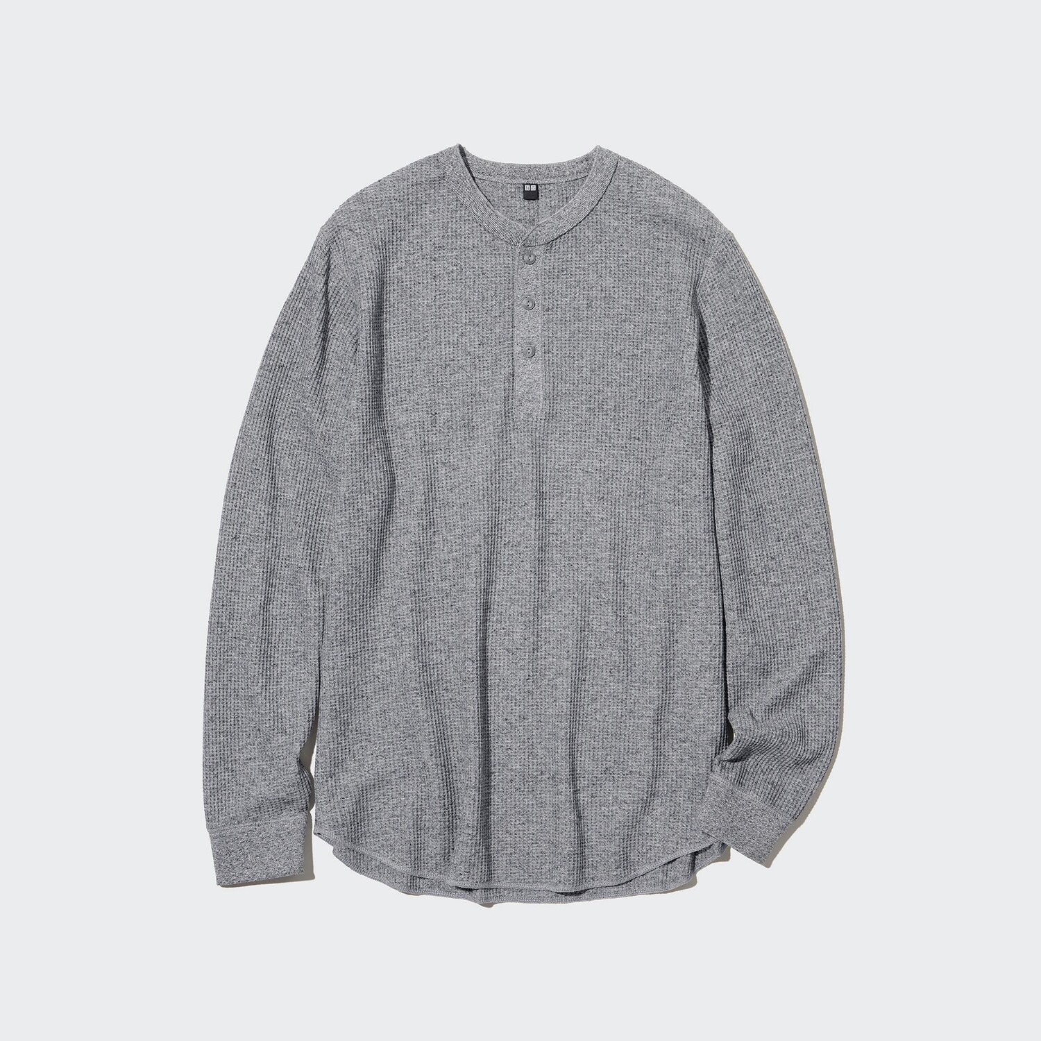 

Футболка Uniqlo на пуговицах, серый